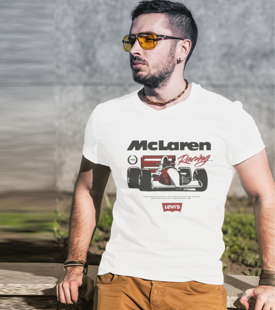 Mclaren Racing Levi's 1988 The Mclaren Mp4 4 Formula 1's Most Successful Machine T-Shirt
