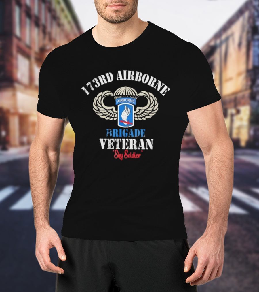173rd Airborne Brigade Veteran Sky Soldier Wing Insignia T-Shirt