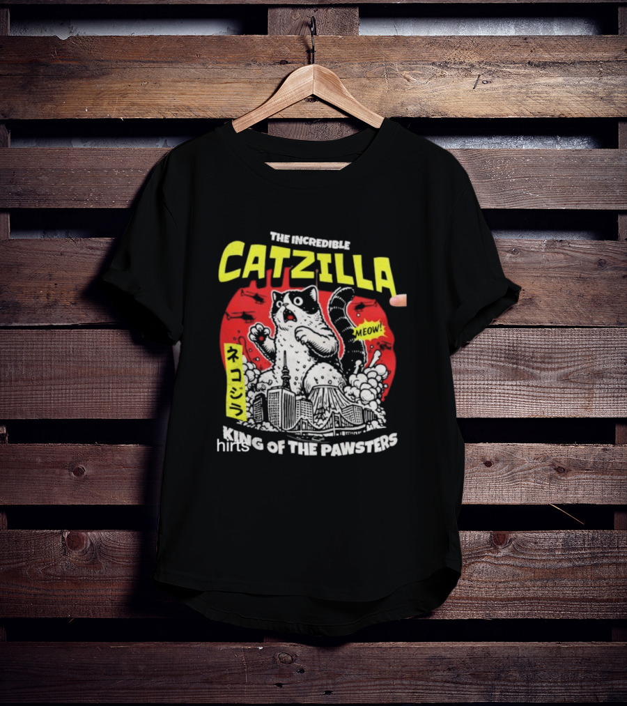 The Incredible Catzilla Meow King Of The Pawsters T-Shirt