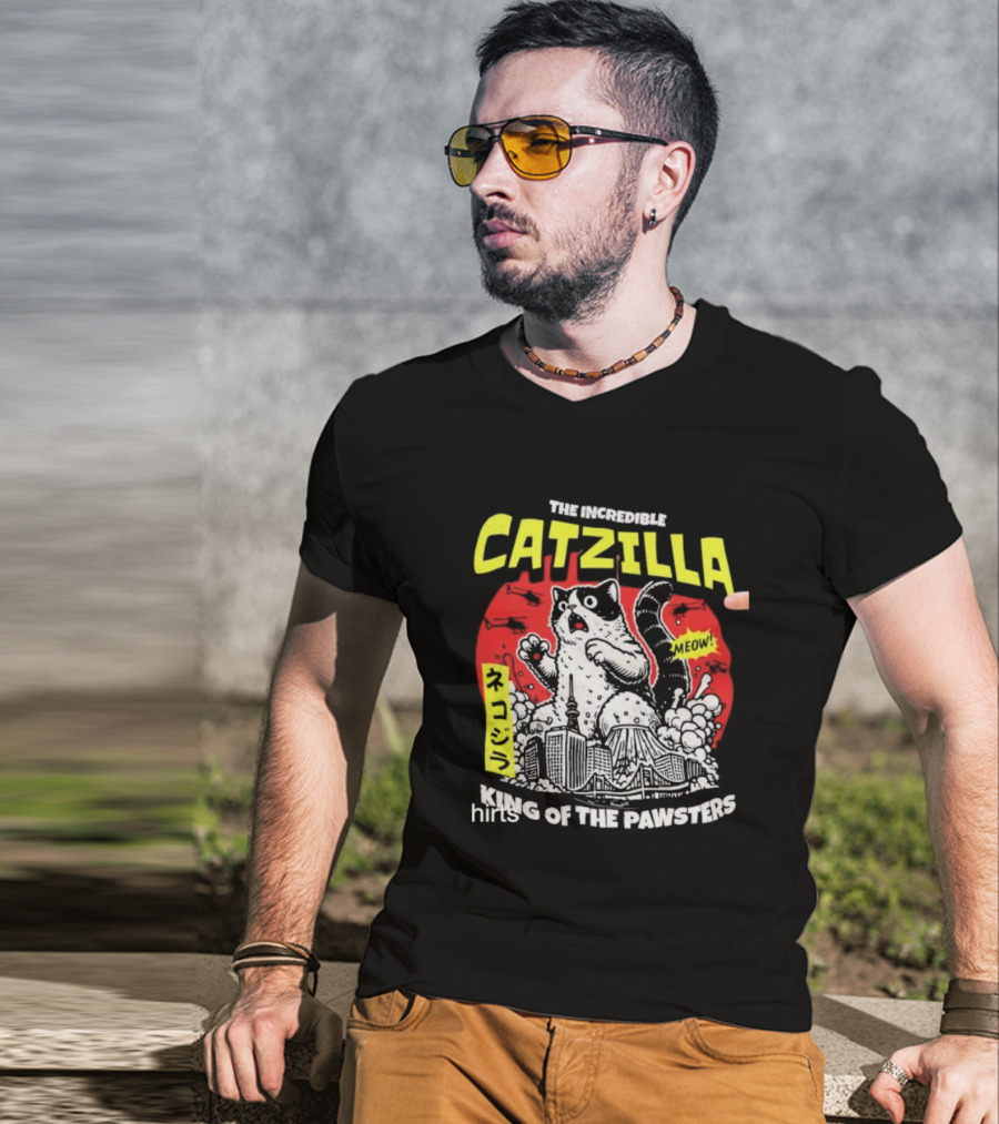 The Incredible Catzilla Meow King Of The Pawsters T-Shirt