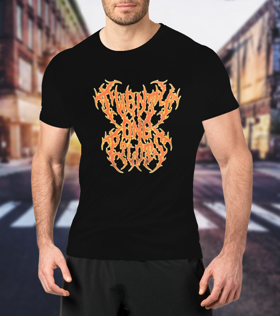Twenty One Pilots Flame Logo Fiery Text T-Shirt