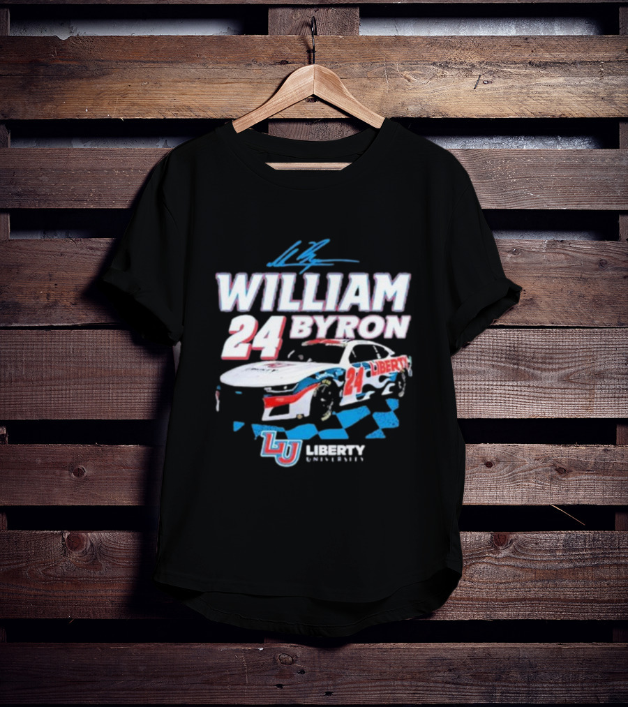 William Byron 24 Liberty University Race Car LU Signature T-Shirt