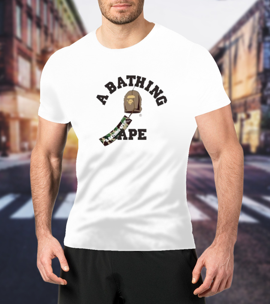 A Bathing Ape Camouflage Wind Chimes Ape Head T-Shirt