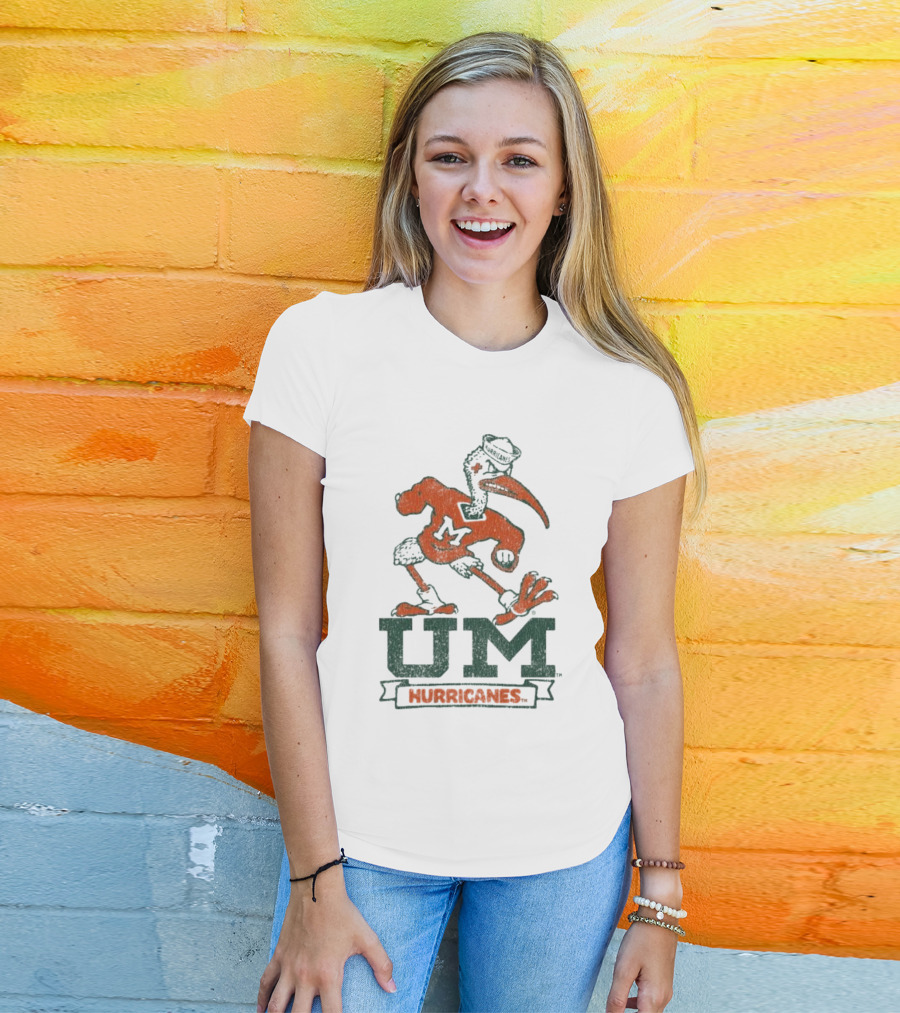 Blue 84 University Of Miami UM Hurricanes White T-Shirt