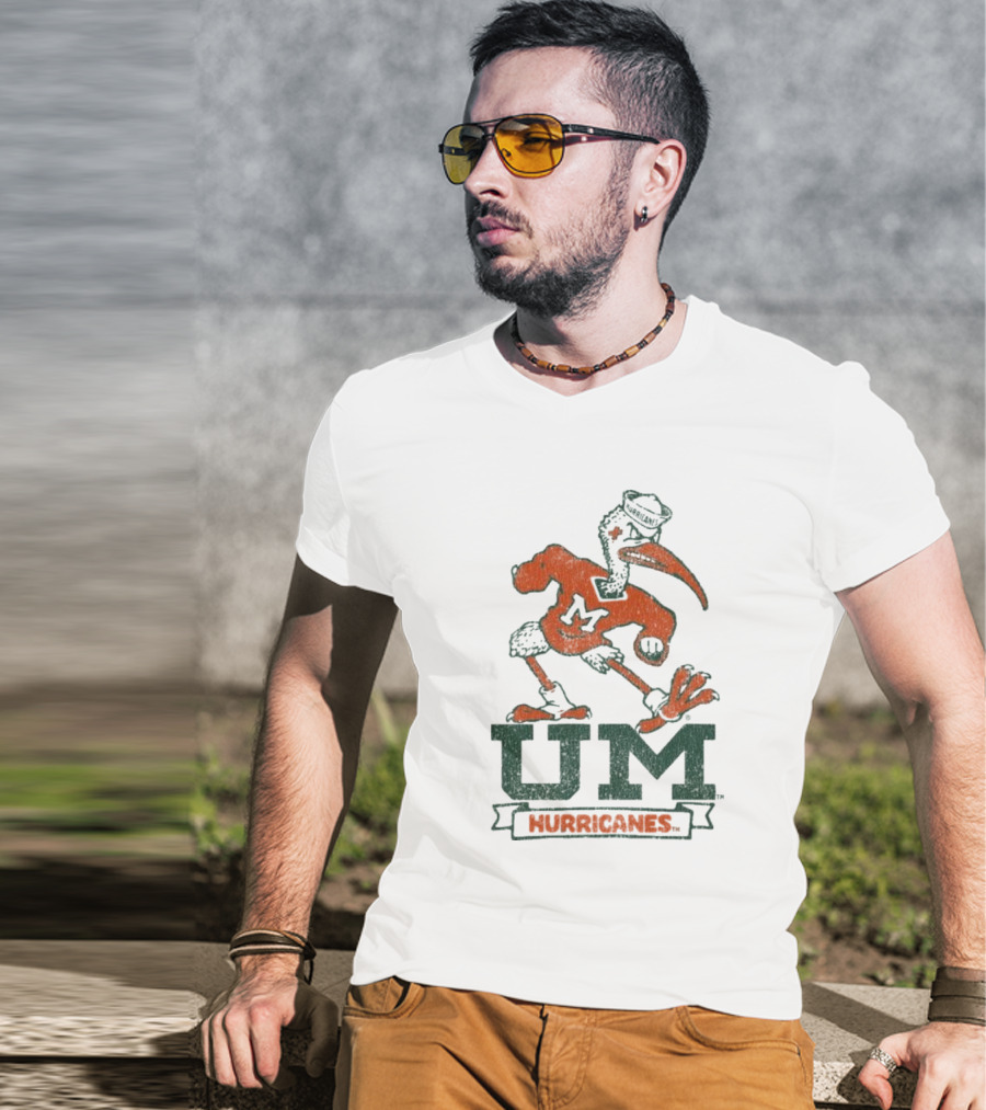Blue 84 University Of Miami UM Hurricanes White T-Shirt