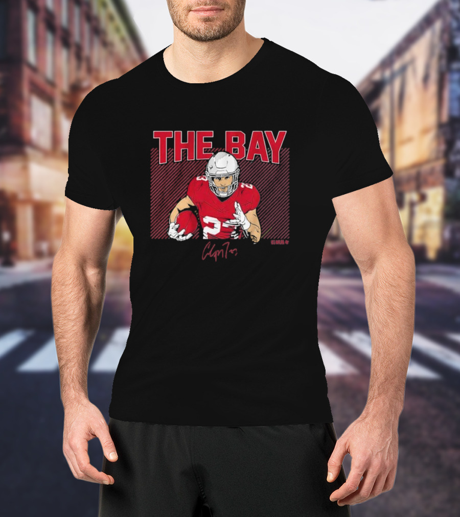 THE BAY Christian McCaffrey Red Football T-Shirt