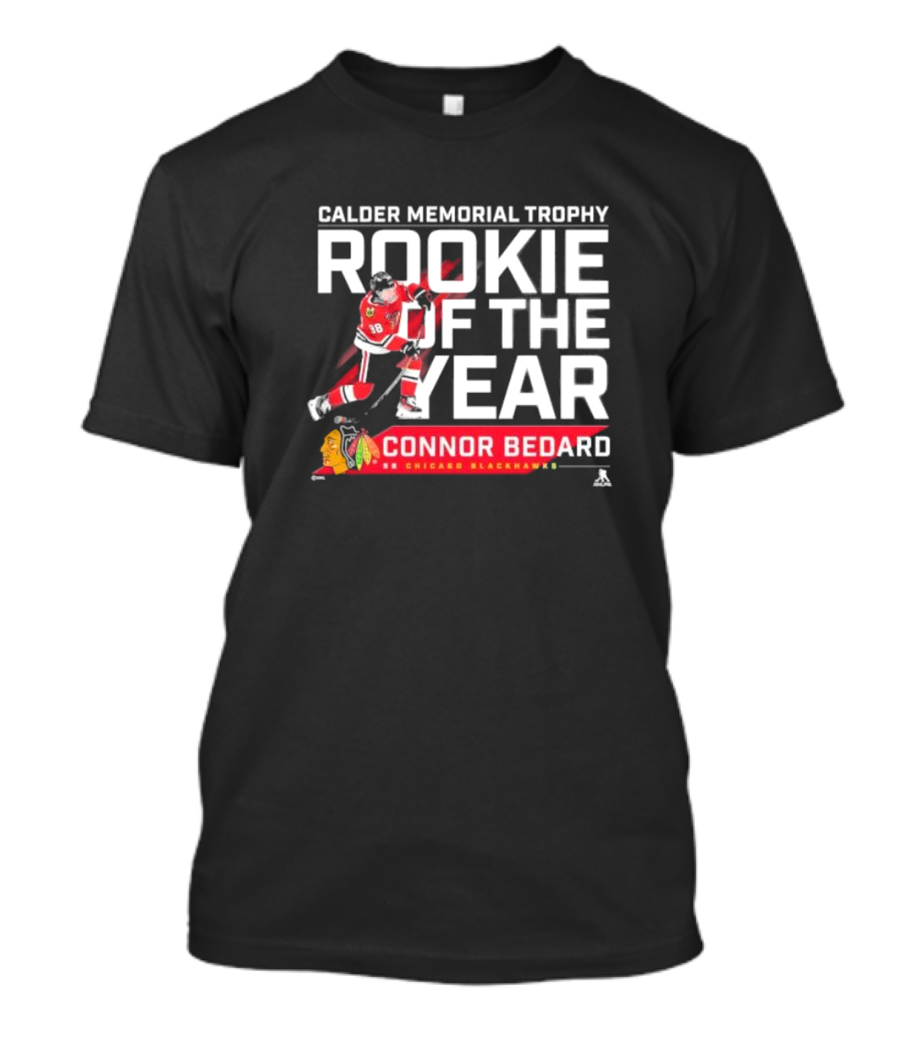 Connor Bedard Calder Memorial Trophy Rookie Of The Year 98 Chicago Blackhawks T-Shirt