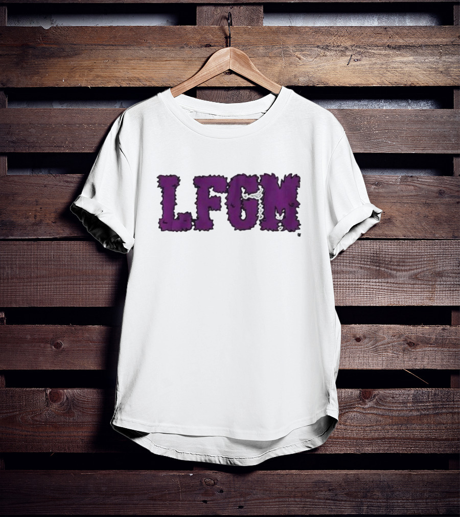 Fuzzy LFGM Purple Text T-Shirt