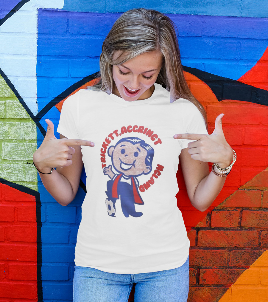 Trickett Accrington England Soccer Boy Cartoon Character T-Shirt