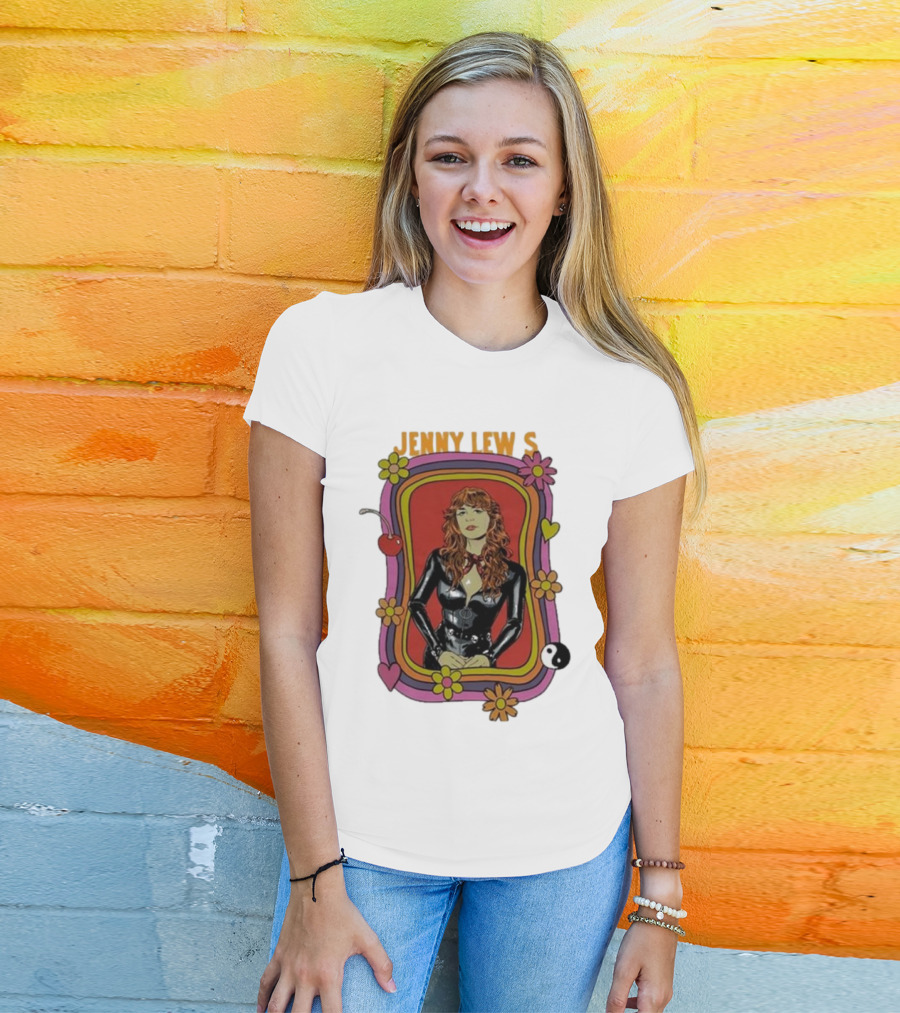 Jenny Lewis Retro Psychedelic Artwork Flowers Yin Yang T-Shirt