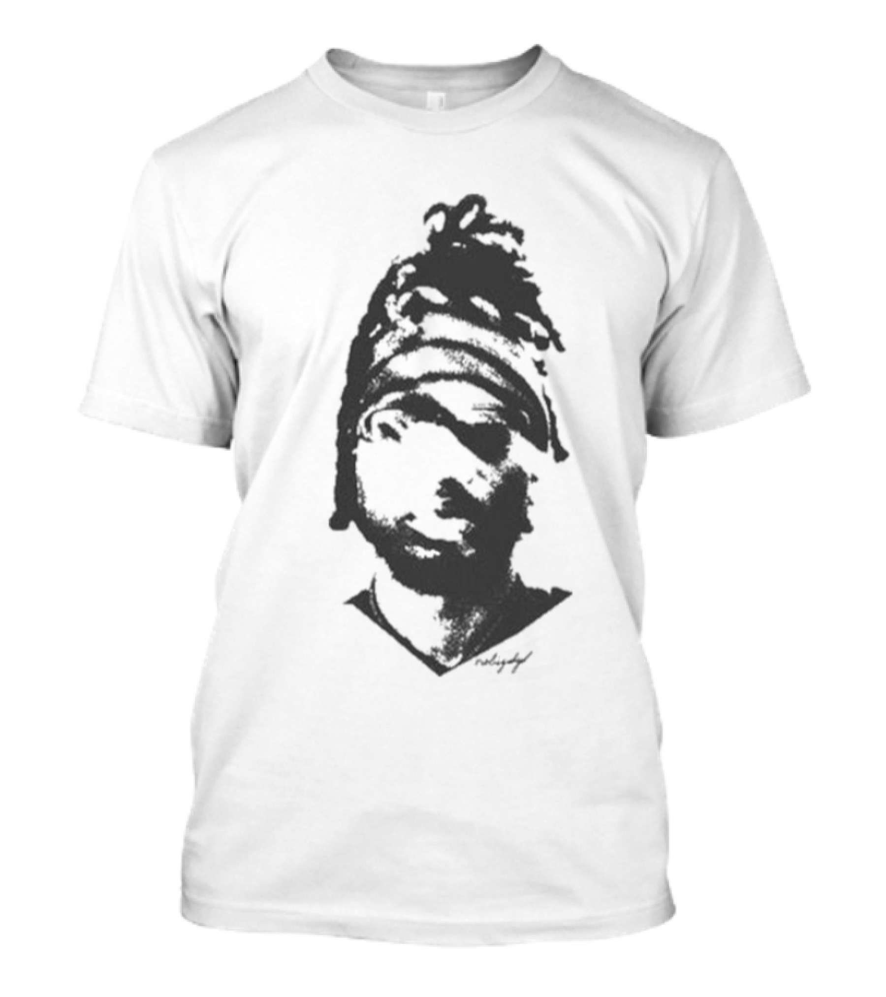 Nobigdyl. Monochrome Silhouette Face T-Shirt