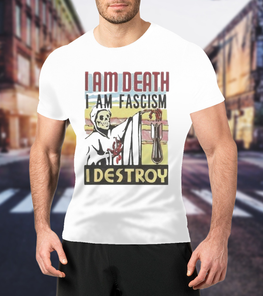 Propagandopolis I Am Death I Am Fascism I Destroy Skeleton Bomb T-Shirt