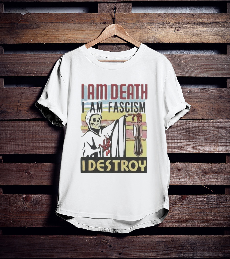 Propagandopolis I Am Death I Am Fascism I Destroy Skeleton Bomb T-Shirt