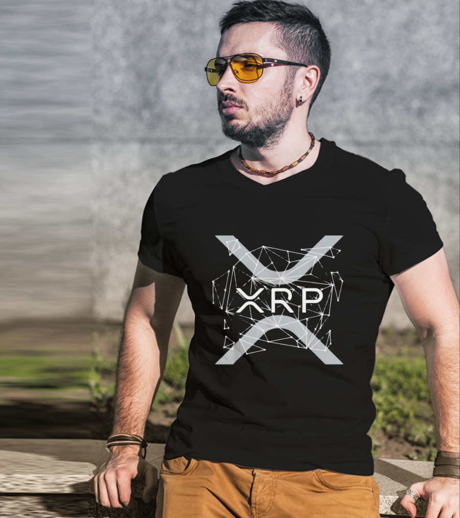 XRP Ripple Logo With Geometric Pattern Elements T-Shirt