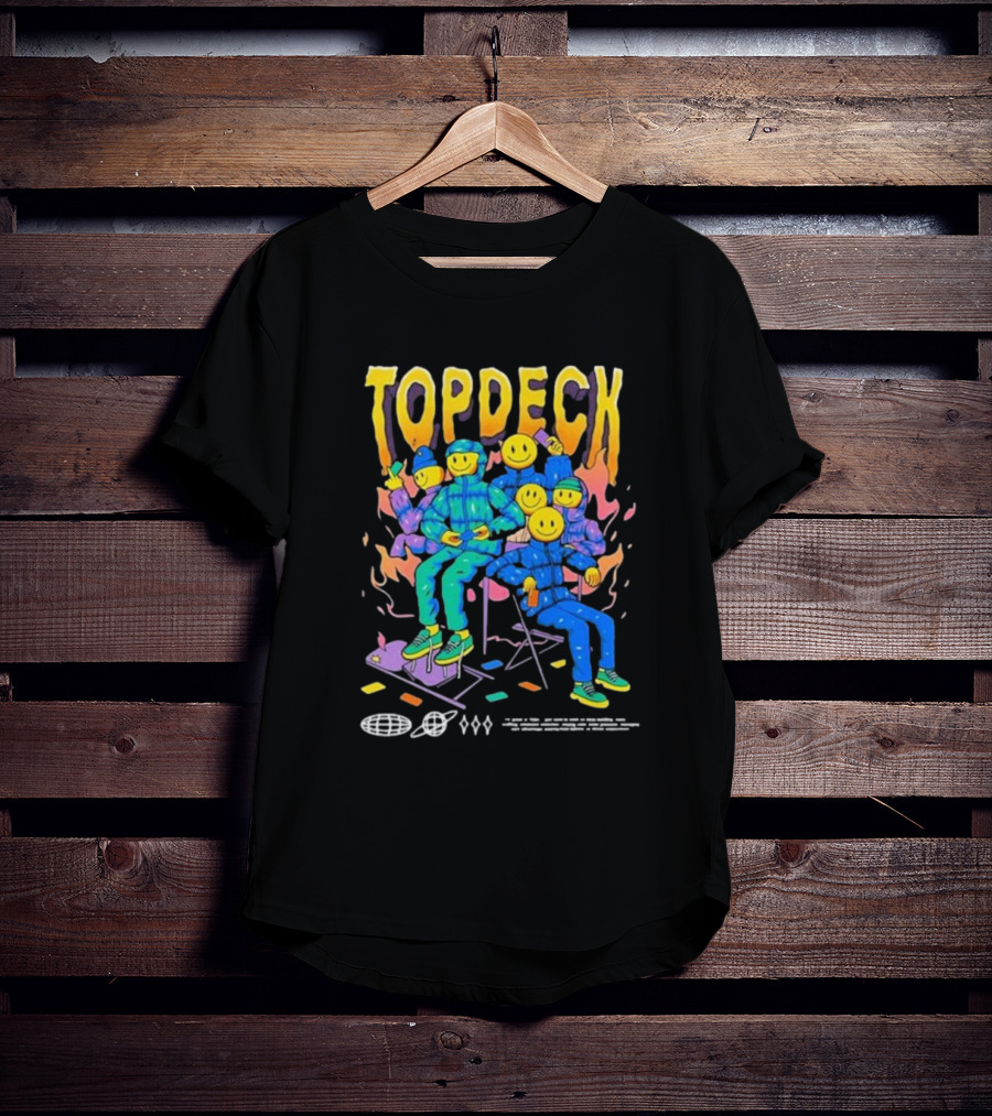 TOPDECK Smiley Squad Vibrant Characters With Musical Vibes T-Shirt
