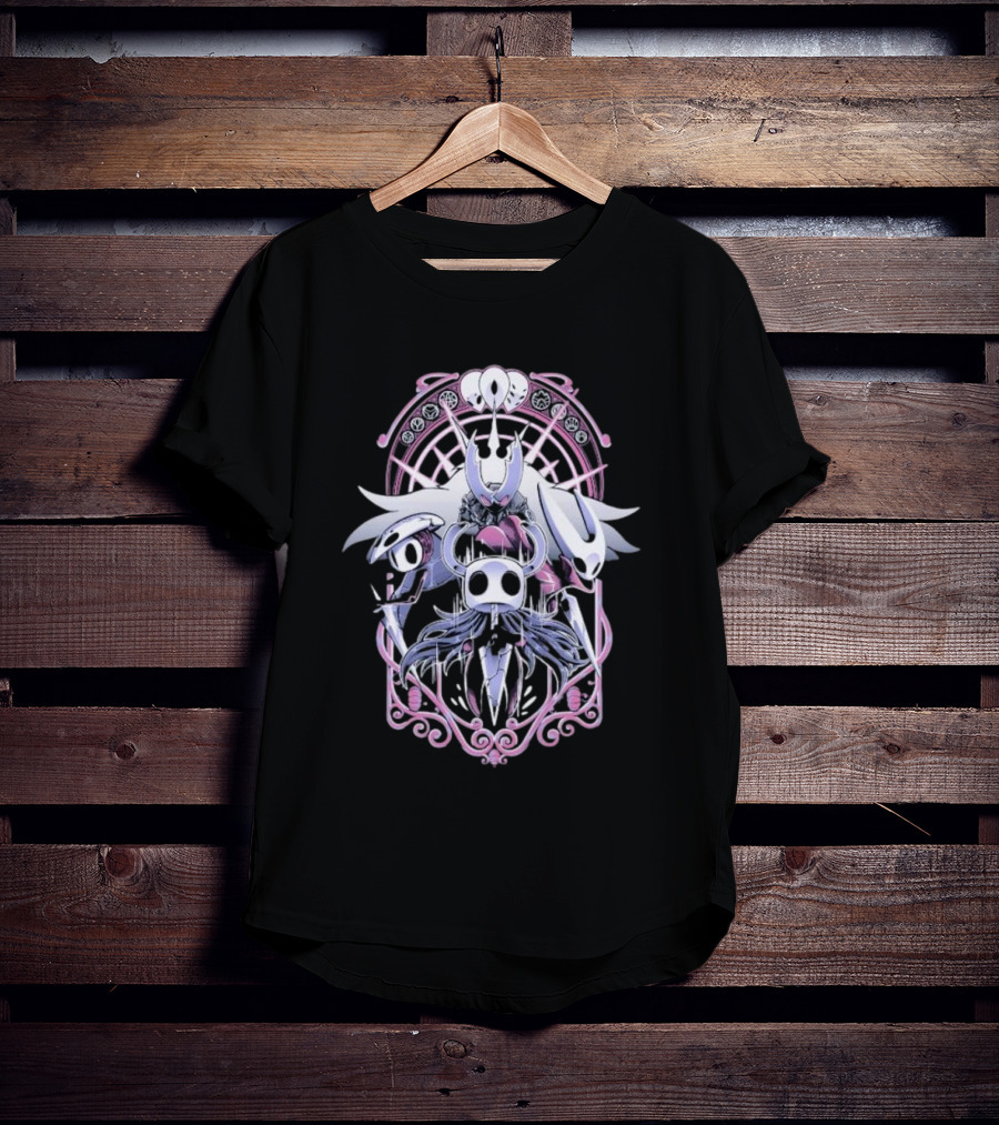 Hollow Knight Wanderers Art Nouveau Design With Knight Nails And Charms T-Shirt