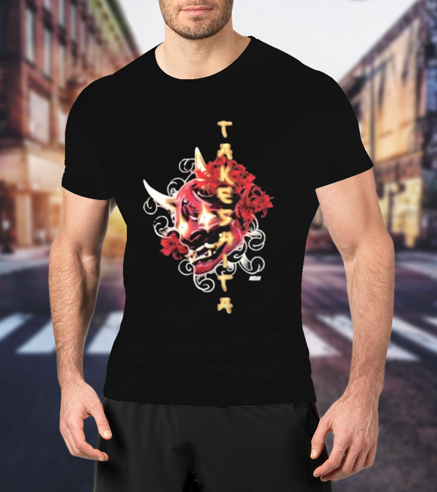 Takeshita Demon Oni Mask Floral ABM T-Shirt