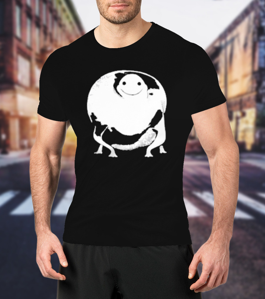 Marble City Pizza Cow Happy Black And White Smiling Cow T-Shirt