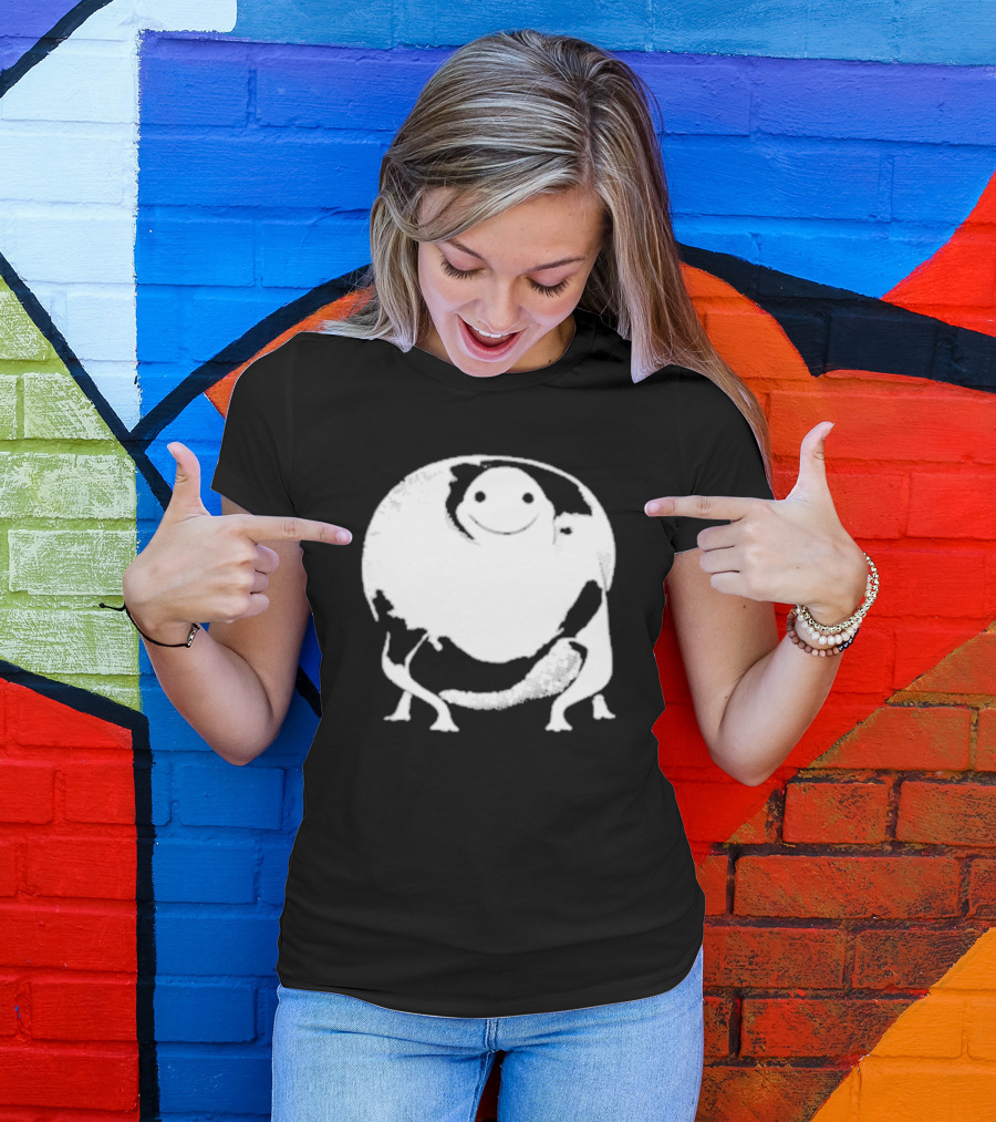 Marble City Pizza Cow Happy Black And White Smiling Cow T-Shirt