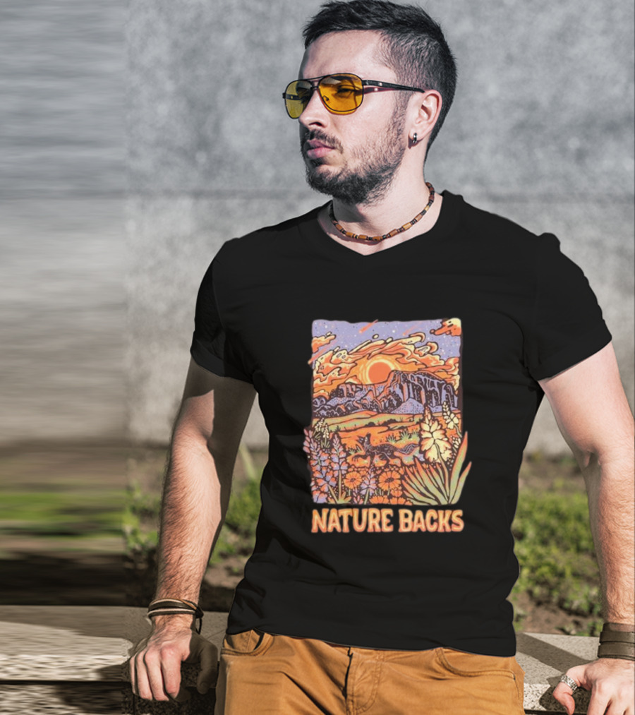 Nature Backs Vibrant Canyon At Sunset T-Shirt