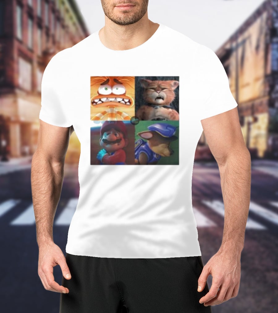 Panic Attack Anxiety Inside Out Puss In Boots Mario Paw Patrol Quartet T-Shirt