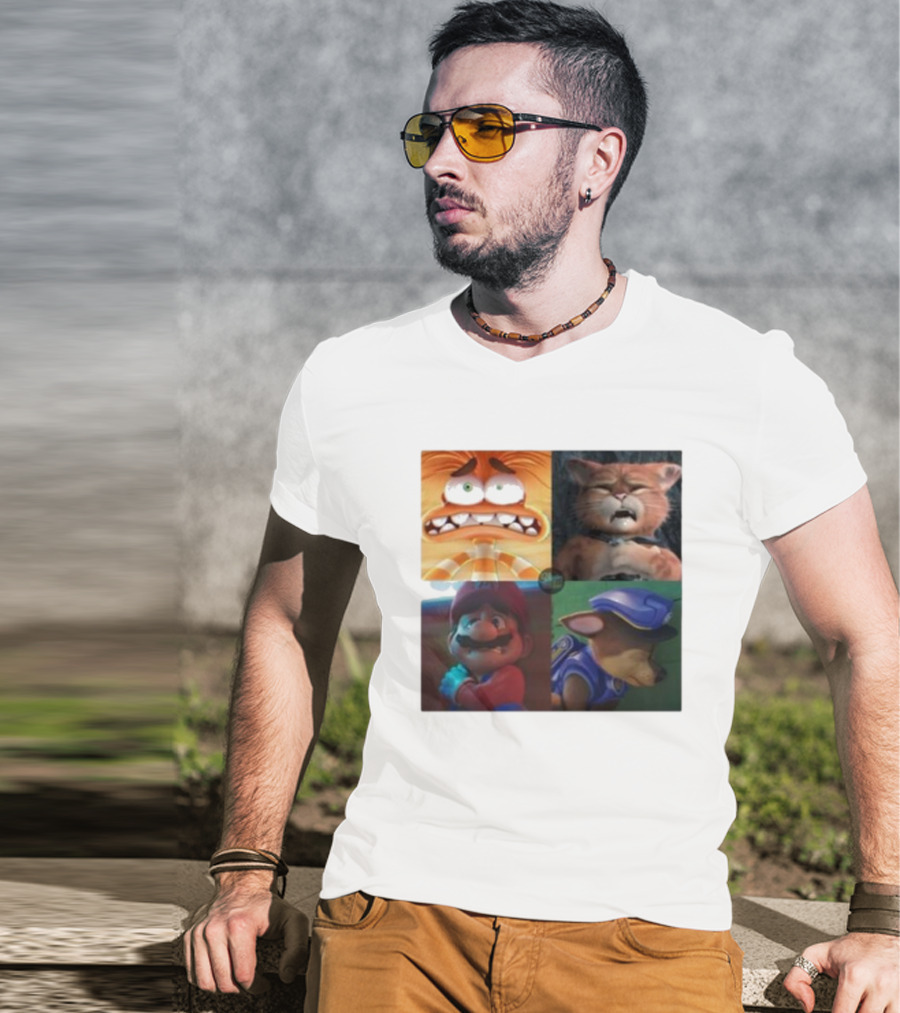 Panic Attack Anxiety Inside Out Puss In Boots Mario Paw Patrol Quartet T-Shirt