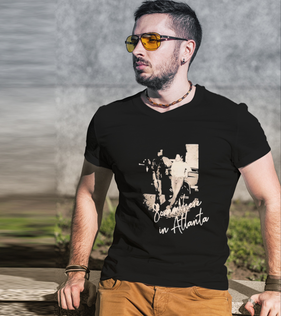 Somewhere In Atlanta Retro Car Scene T-Shirt