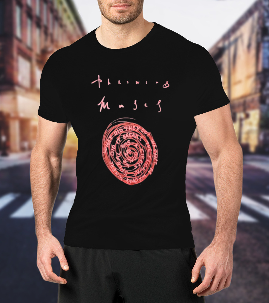 Throwing Muses Snailhead Spiral Text Fluorescent Screen Printed T-Shirt