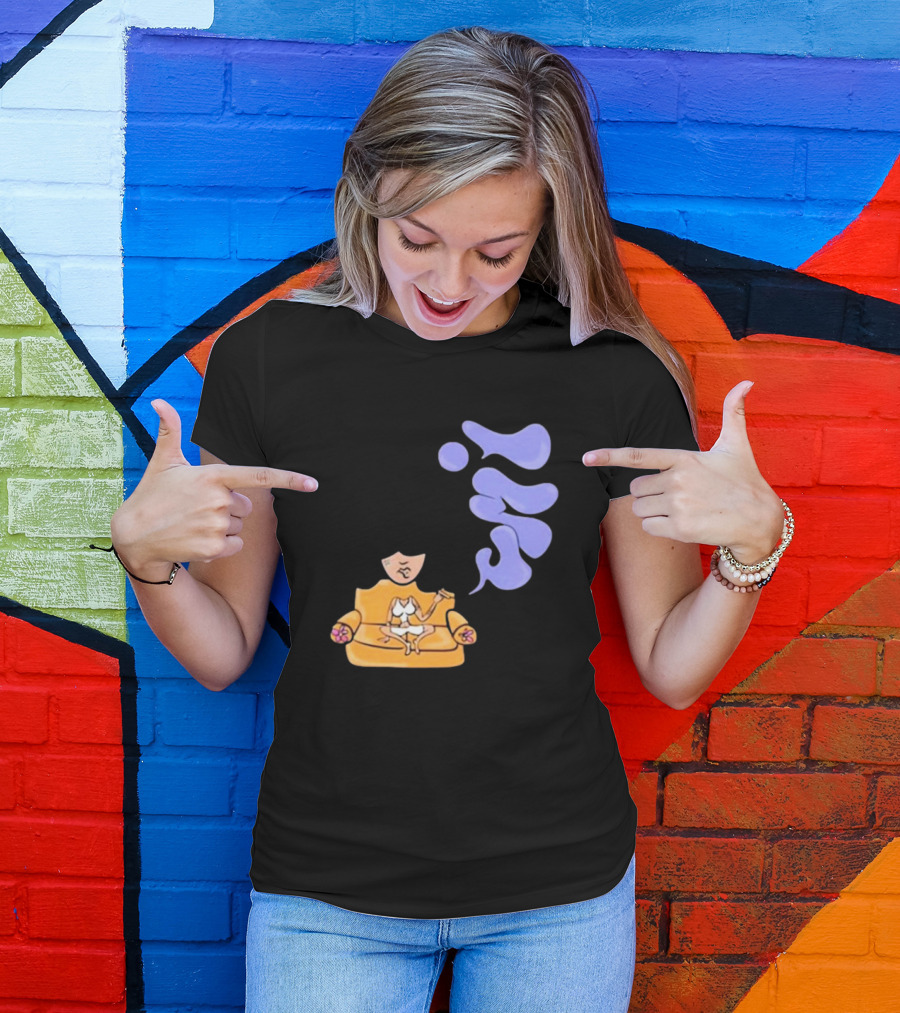 Umi Sitting On Couch With Whoisumi Stylized Smoke T-Shirt