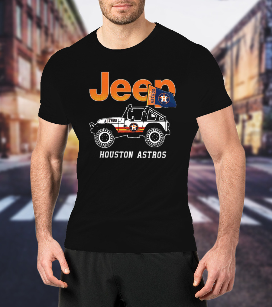 Jeep Astros Houston Astros Baseball Flag Wrangler T-Shirt