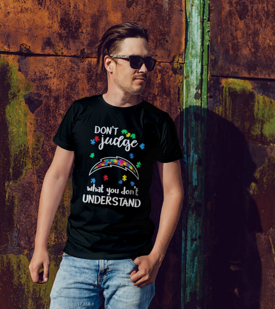 Los Angeles Chargers Don’t Judge What You Don’t Understand Autism Puzzle T-Shirt