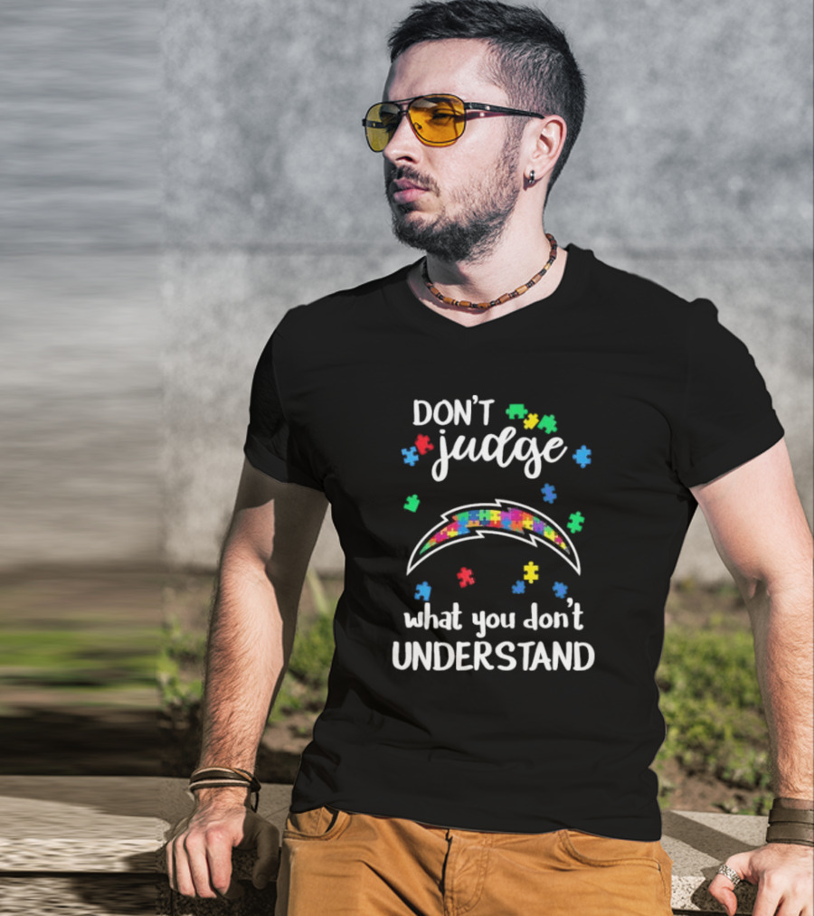 Los Angeles Chargers Don’t Judge What You Don’t Understand Autism Puzzle T-Shirt