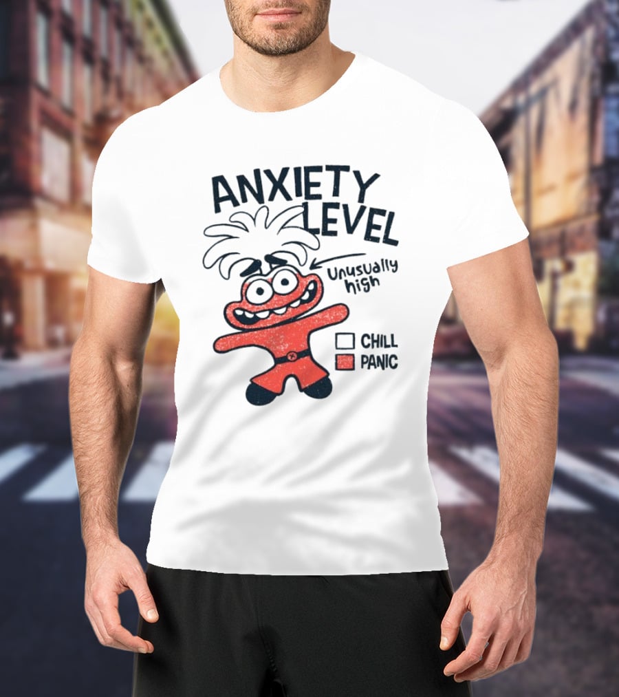 Anxiety Level Unusually High Chill Panic Cartoon Character T-Shirt