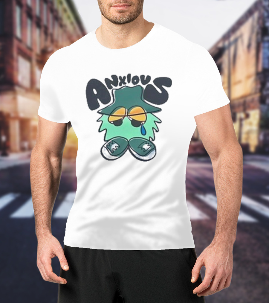 Anxious Tearful Character With Sunglasses And Hat T-Shirt