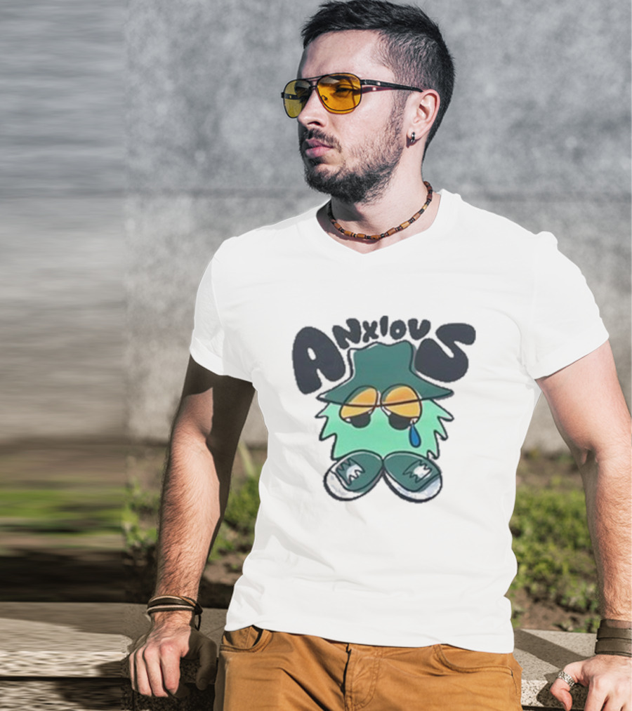 Anxious Tearful Character With Sunglasses And Hat T-Shirt