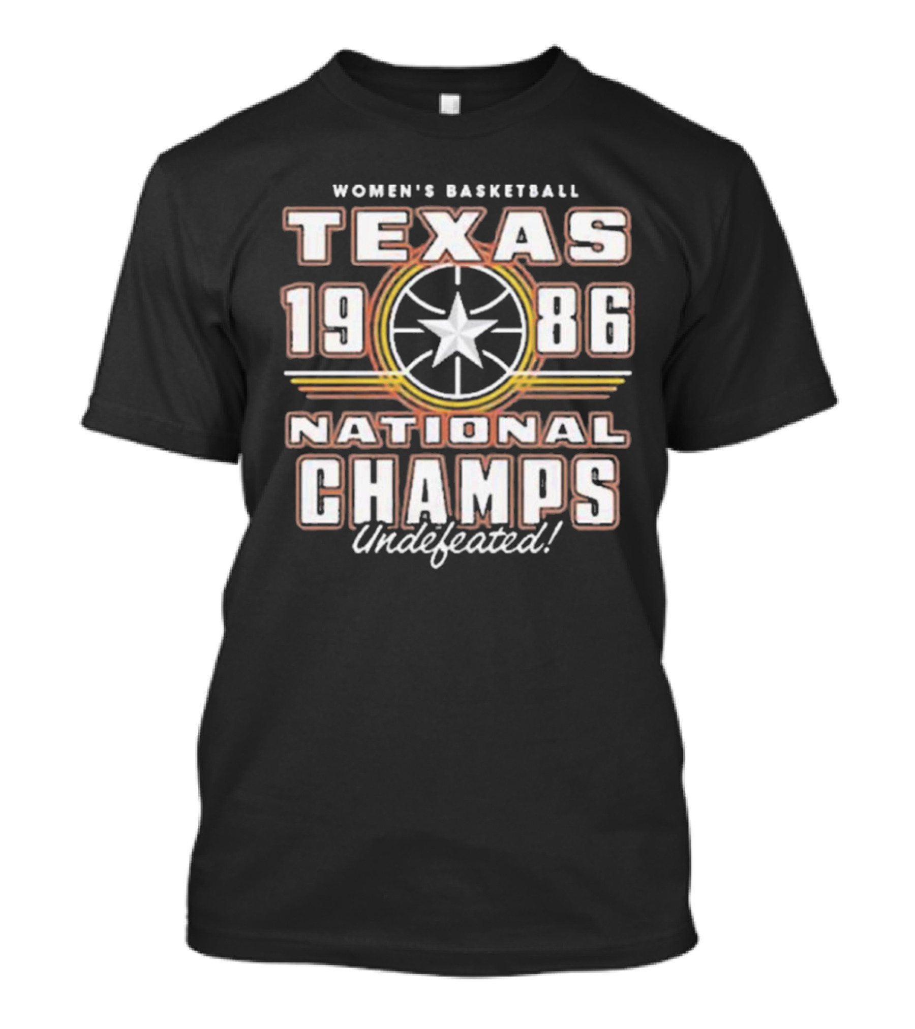 Texas Women's Basketball 1986 National Champs Undefeated T-Shirt