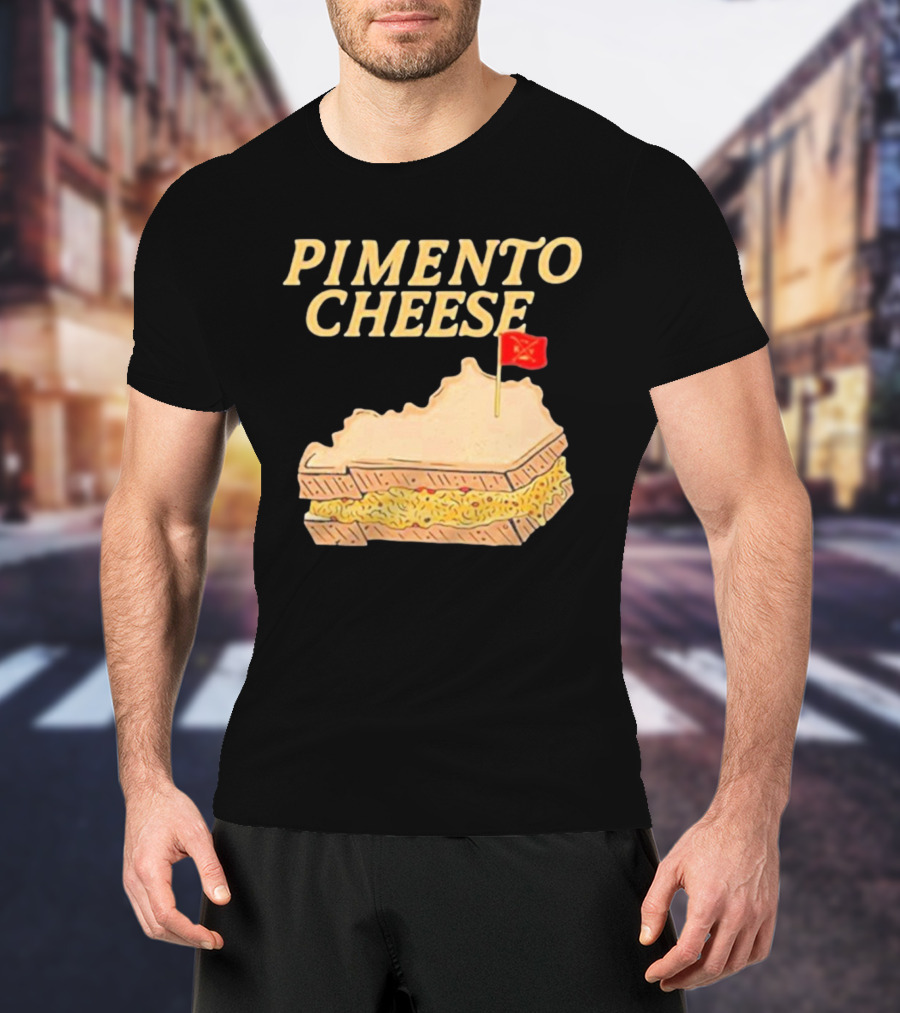 Pimento Cheese Sandwich With Kentucky Shape And Flag T-Shirt