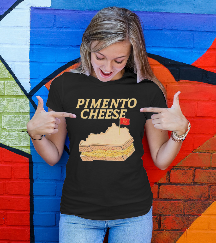 Pimento Cheese Sandwich With Kentucky Shape And Flag T-Shirt