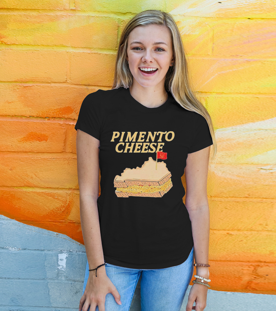Pimento Cheese Sandwich With Kentucky Shape And Flag T-Shirt