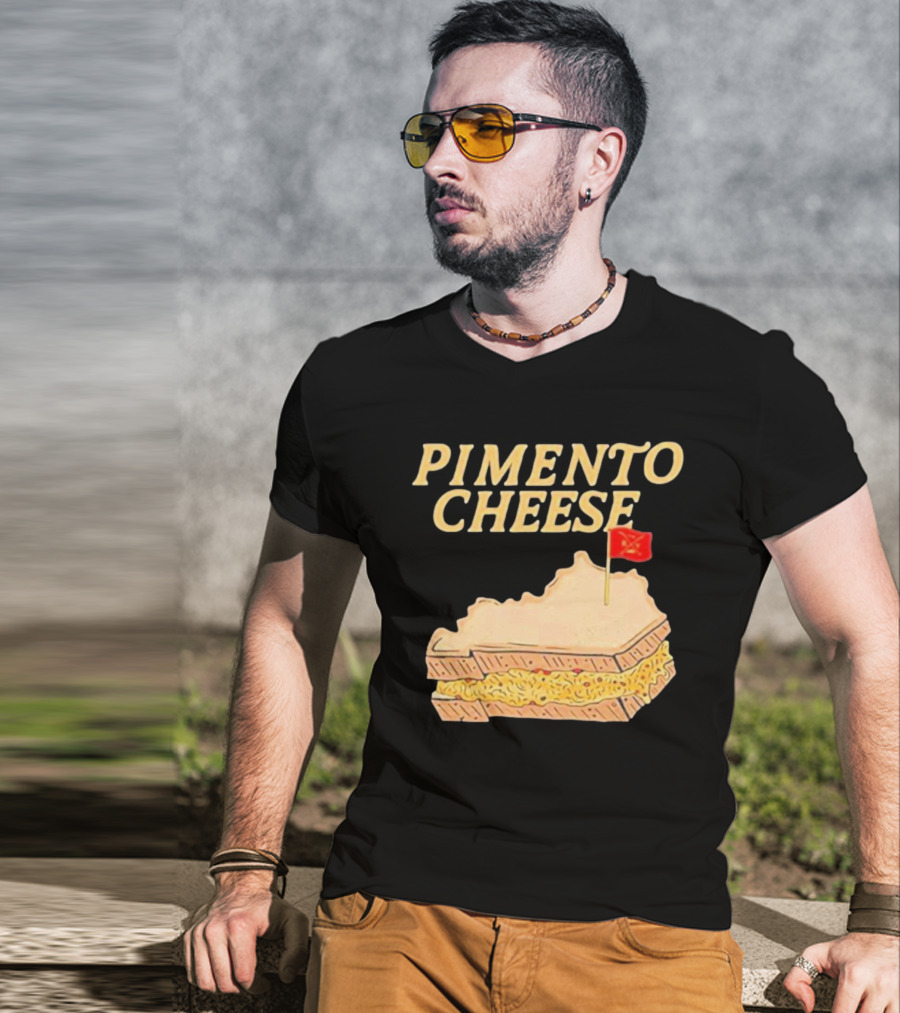Pimento Cheese Sandwich With Kentucky Shape And Flag T-Shirt