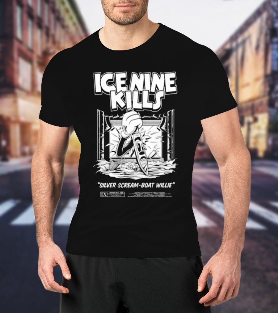 ICE NINE KILLS Silver Scream-Boat Willie IX Merchandise T-Shirt