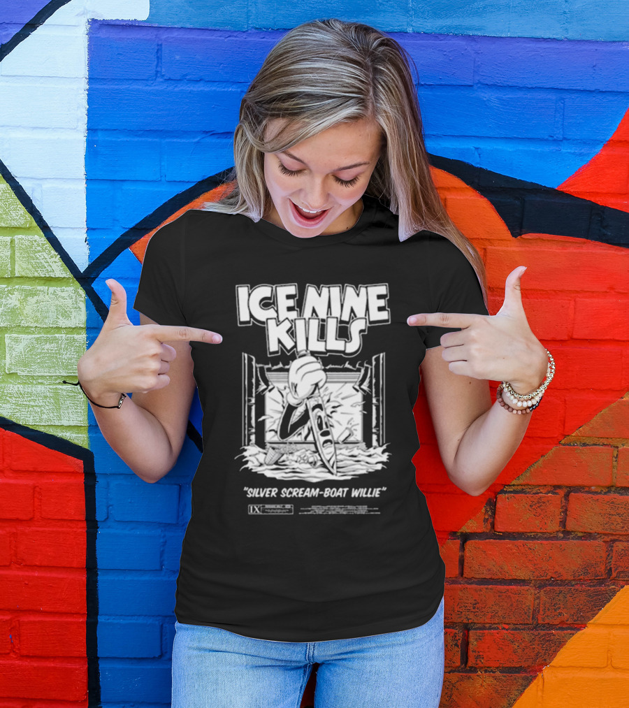 ICE NINE KILLS Silver Scream-Boat Willie IX Merchandise T-Shirt
