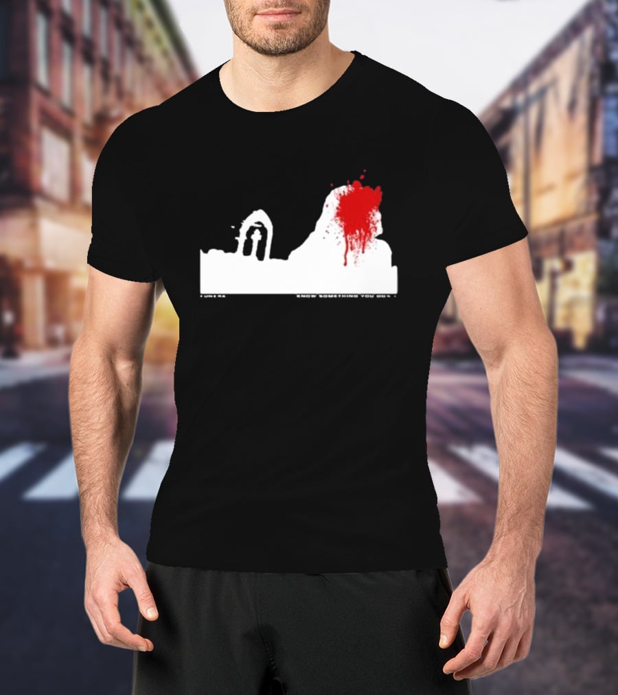 Siqaeda Funeral I Know Something You Don’t Red Splatter Archway Scene T-Shirt