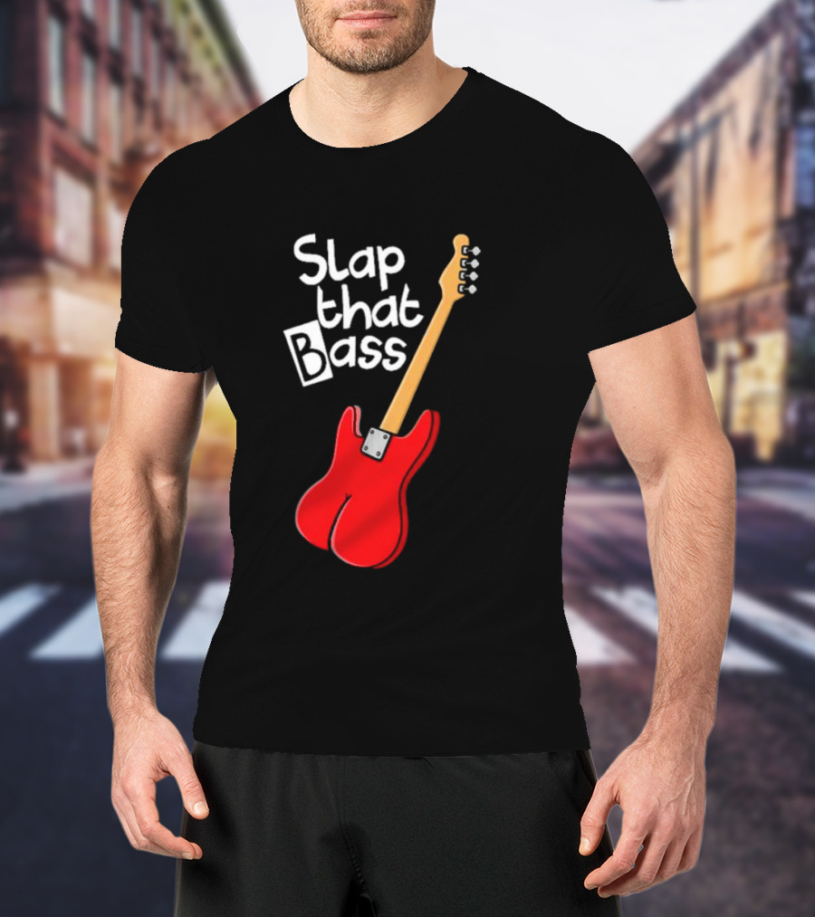Slap That Bass Red Electric Guitar T-Shirt