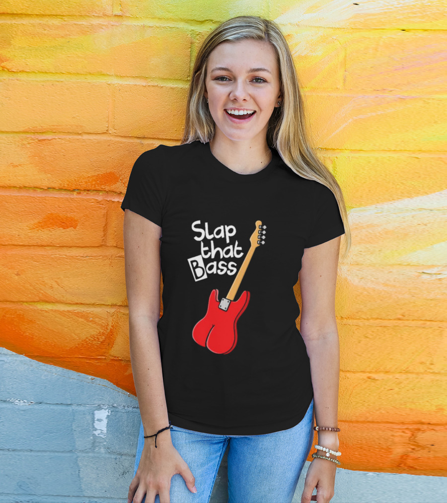 Slap That Bass Red Electric Guitar T-Shirt