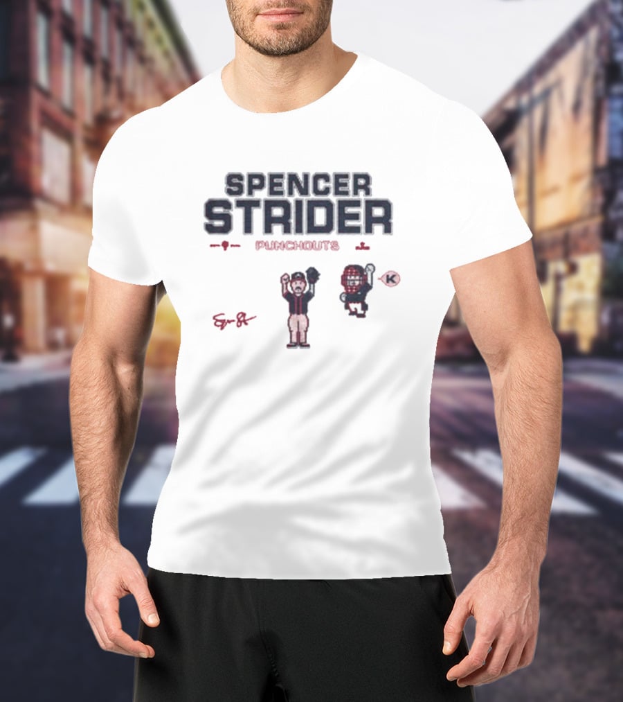 Spencer Strider Punchouts K Baseball Celebration 8-Bit T-Shirt