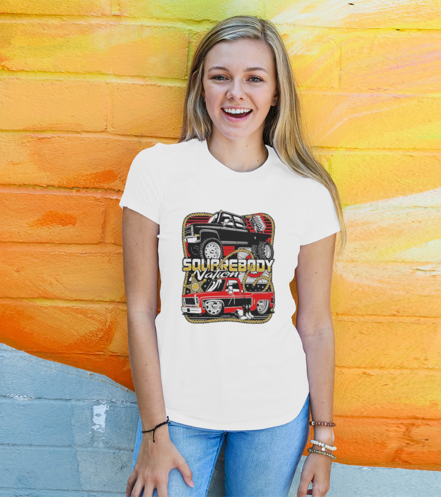 Squarebody Nation Pick Up Trucks And Cowboys Icons T-Shirt