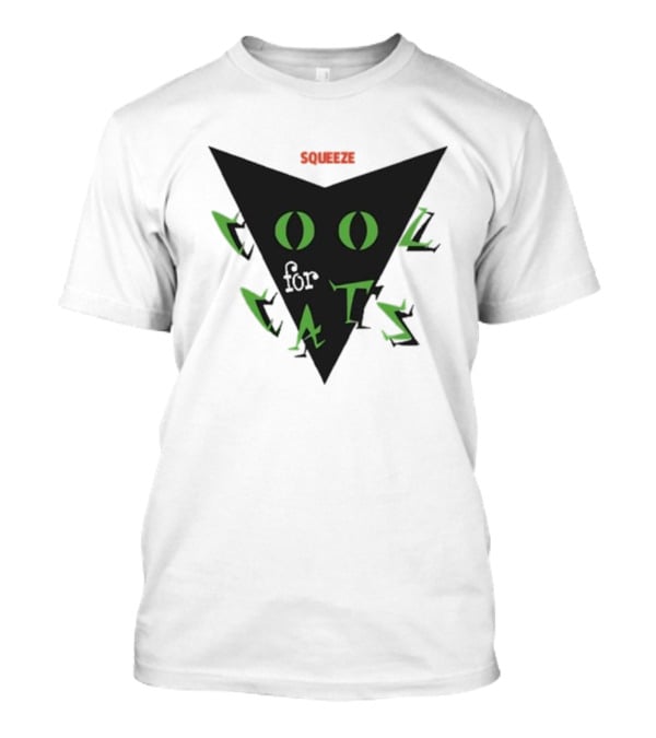 Squeeze Cool For Cats Black Green Eyes Triangle T-Shirt