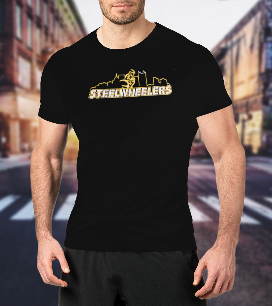 Steelwheelers Urban Skyline Cyclist T-Shirt
