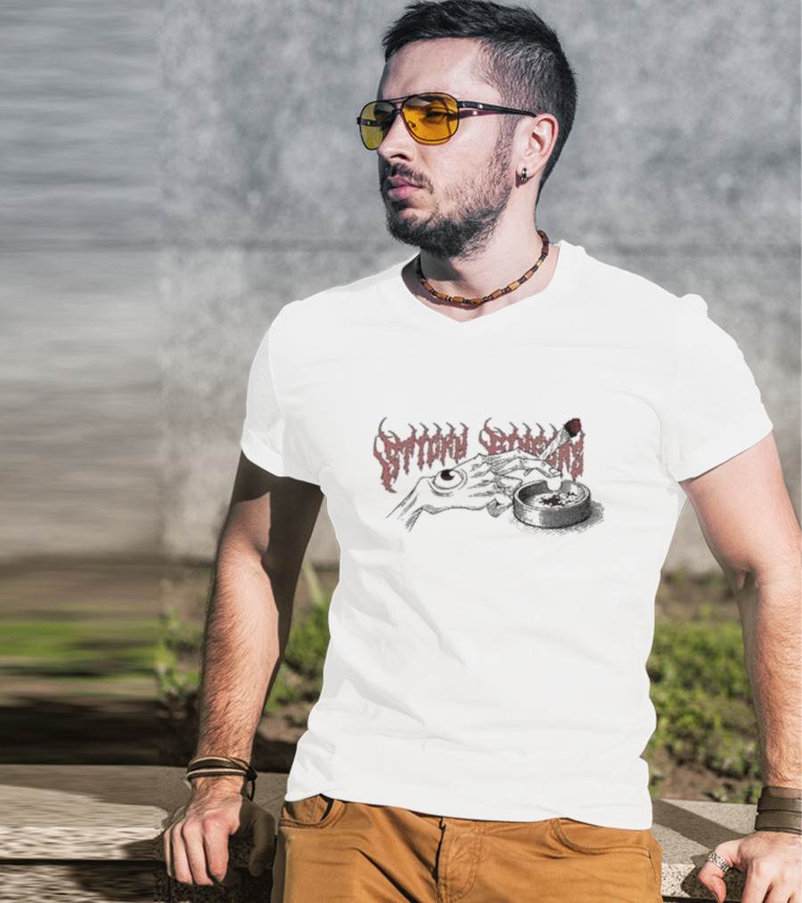 Sticky Fingers Skeleton Hand Cigarette Ashtray T-Shirt